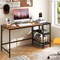 55" Modern Industrial Style Study Writing Desk with 2 Storage Shelves